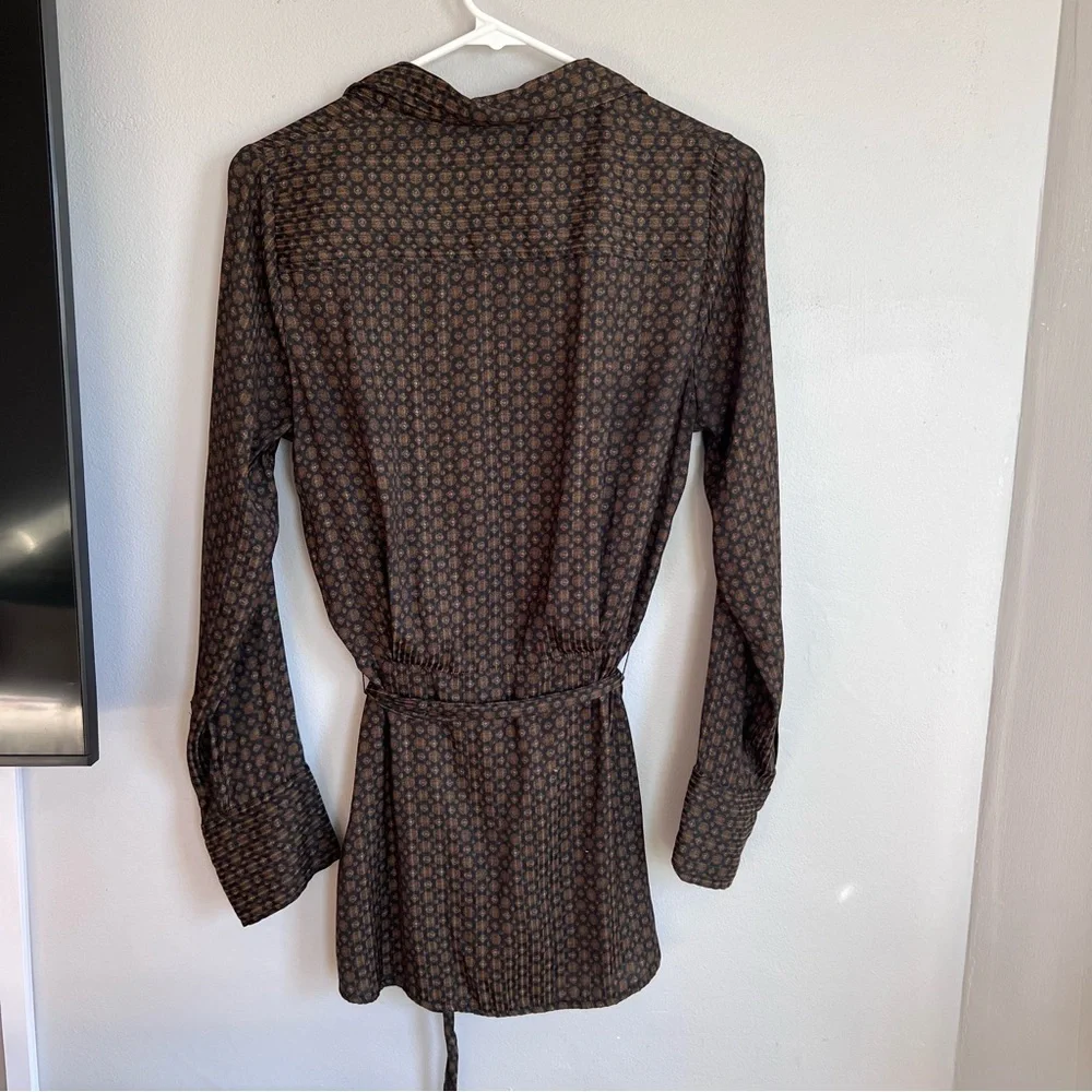 Free People Arlo Wrap‎ Top Brown Black Print S